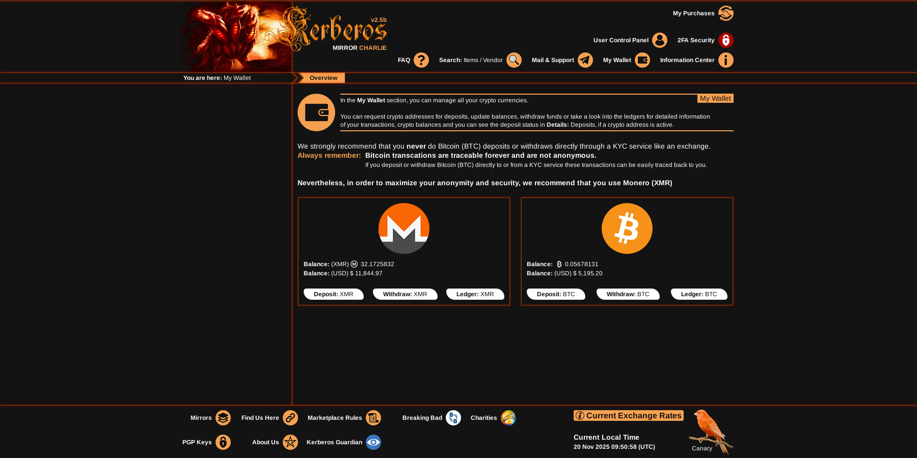 Kerberos Market Landing Page - Marketplace interface screenshot